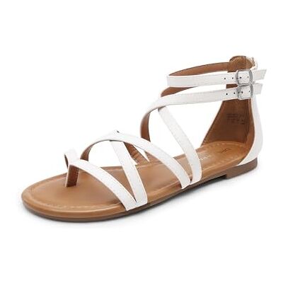 DREAM PAIRS Sandales d'été habillées à lanières croisées pour femme Confortables Décontractées Plage Pêcheur, blanc, 42 EU - Publicité DREAM PAIRS Sandales d'été habillées à lanières croisées pour femme Confortables Décontractées Plage Pêcheur, blanc, 42 EU - Publicité