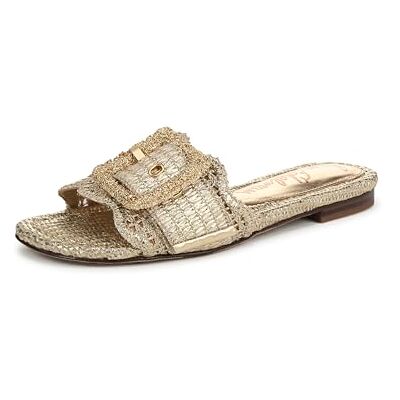 Sam Edelman Flat Sandal Shoes for Women Bambi 6, Amber Gold Raffia, 36.5 EU - Publicité Sam Edelman Flat Sandal Shoes for Women Bambi 6, Amber Gold Raffia, 36.5 EU - Publicité