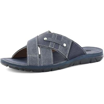inblu Homme Ciabatte Uomo A Fasce Incrociate Con Plantare in Ecopelle Imbottito Mule, Bleu, 44 EU - Publicité inblu Homme Ciabatte Uomo A Fasce Incrociate Con Plantare in Ecopelle Imbottito Mule, Bleu, 44 EU - Publicité