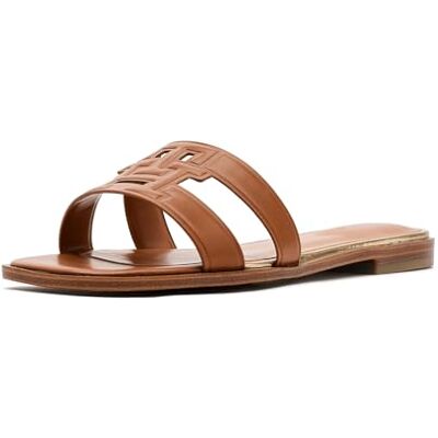 Tommy Hilfiger Sandales plates Terenz pour femme, marron, 40.5 EU - Publicité Tommy Hilfiger Sandales plates Terenz pour femme, marron, 40.5 EU - Publicité