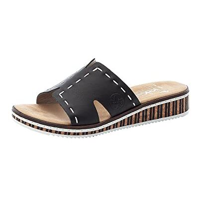 Rieker Mules pour femme, Noir, 38 EU - Publicité Rieker Mules pour femme, Noir, 38 EU - Publicité