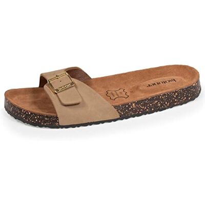 Isotoner Mules Femme Sandales à Bride Extra Confort, Semelle intérieure Cuir, 41, Taupe - Publicité Isotoner Mules Femme Sandales à Bride Extra Confort, Semelle intérieure Cuir, 41, Taupe - Publicité