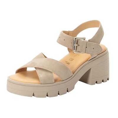Sandale femme Tamaris à talon bloc en cuir beige 41 EU - Publicité Sandale femme Tamaris à talon bloc en cuir beige 41 EU - Publicité