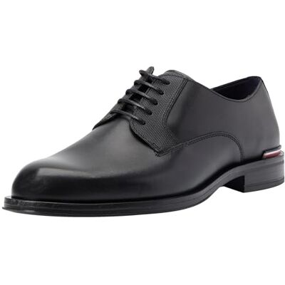Tommy Hilfiger Men CORE RWB HILFIGER TEXT LTH SHOE, Black, 46 EU - Publicité Tommy Hilfiger Men CORE RWB HILFIGER TEXT LTH SHOE, Black, 46 EU - Publicité