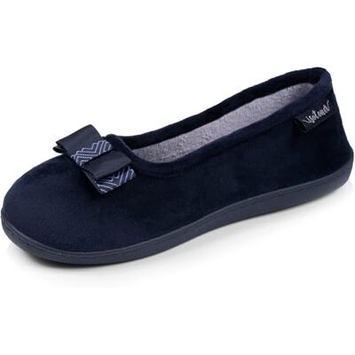 Isotoner Chaussons pantoufles Ballerines femme microvelours semelle ergonomique soutien voûte plantaire, 37, marine - Publicité Isotoner Chaussons pantoufles Ballerines femme microvelours semelle ergonomique soutien voûte plantaire, 37, marine - Publicité