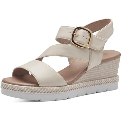 Jana Sandales Femme à Talon compensé été Vegan, Beige, 38 EU - Publicité Jana Sandales Femme à Talon compensé été Vegan, Beige, 38 EU - Publicité