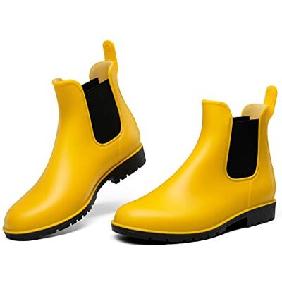 DREAM PAIRS Bottes de Pluie Femme Courtes Confortables Bottines Chelsea Femme Imperméables Légères Antidérapantes Chaussures Femme Jardin Ville,Size 41,Jaune,SDRB2201W-E - Publicité DREAM PAIRS Bottes de Pluie Femme Courtes Confortables Bottines Chelsea Femme Imperméables Légères Antidérapantes Chaussures Femme Jardin Ville,Size 41,Jaune,SDRB2201W-E - Publicité
