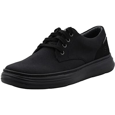 Skechers Men's Moreno Canvas Oxford Shoe, Black/Black, 8.5 W US - Publicité Skechers Men's Moreno Canvas Oxford Shoe, Black/Black, 8.5 W US - Publicité
