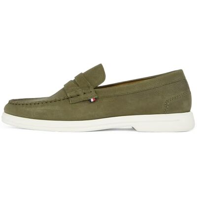 Tommy Hilfiger Mocassins Homme Nubuck en Cuir, Vert (Army Green), 43 - Publicité Tommy Hilfiger Mocassins Homme Nubuck en Cuir, Vert (Army Green), 43 - Publicité