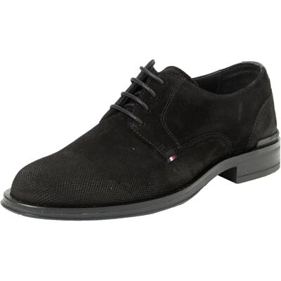 Tommy Hilfiger Chaussures Derby Homme en Daim, Noir (Black), 40 - Publicité Tommy Hilfiger Chaussures Derby Homme en Daim, Noir (Black), 40 - Publicité