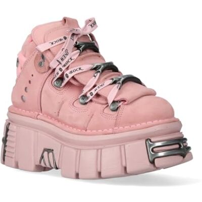New Rock Bottines à Plateformes Gothiques Punk Roses M-106-C153 - Publicité New Rock Bottines à Plateformes Gothiques Punk Roses M-106-C153 - Publicité