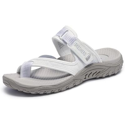 Skechers Femme Reggae-Seize The Day-Toe Thong Sandal Bout Ouvert, Blanc (White WHT), 39 EU - Publicité Skechers Femme Reggae-Seize The Day-Toe Thong Sandal Bout Ouvert, Blanc (White WHT), 39 EU - Publicité