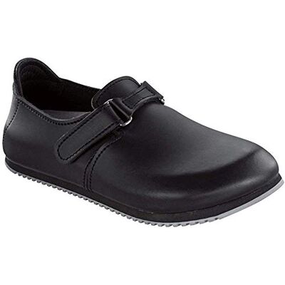 Birkenstock Clog Linz 583184-46 Superlauf en cuir naturel, noir, taille 46 (sabots pour femme, pantoufles, chaussures de travail) - Publicité Birkenstock Clog Linz 583184-46 Superlauf en cuir naturel, noir, taille 46 (sabots pour femme, pantoufles, chaussures de travail) - Publicité