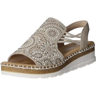 Rieker V1246, Sandales Femme, Beige, 36 EU - Publicité Rieker V1246, Sandales Femme, Beige, 36 EU - Publicité