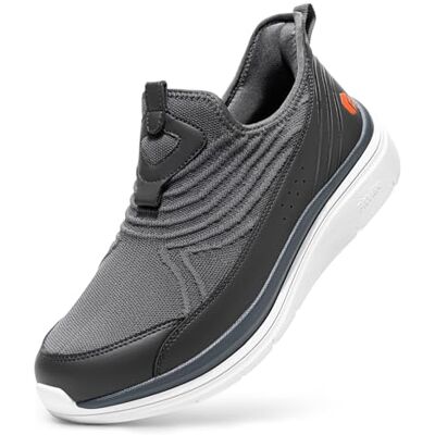 FitVille Extra Larges Chaussures de Marche pour Hommes Slip on Baskets Confortables et Respirantes sans Lacets Gris 44 EU Large - Publicité FitVille Extra Larges Chaussures de Marche pour Hommes Slip on Baskets Confortables et Respirantes sans Lacets Gris 44 EU Large - Publicité