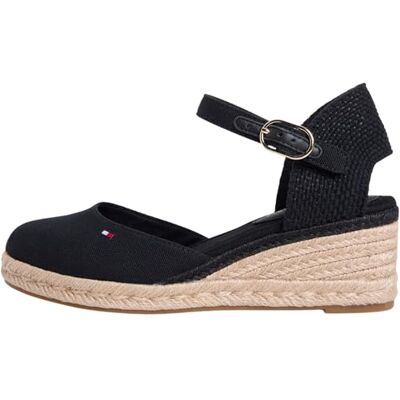 Tommy Hilfiger Espadrilles compensées mi-hautes à bout fermé FW0FW09233 pour femme, noir (noir), pointure 2,5 - Publicité Tommy Hilfiger Espadrilles compensées mi-hautes à bout fermé FW0FW09233 pour femme, noir (noir), pointure 2,5 - Publicité