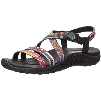 Skechers Femme Reggae-Sew Me-Boho Woven Strappy Slingback Sandale, Noir Multi, 37.5 EU - Publicité Skechers Femme Reggae-Sew Me-Boho Woven Strappy Slingback Sandale, Noir Multi, 37.5 EU - Publicité