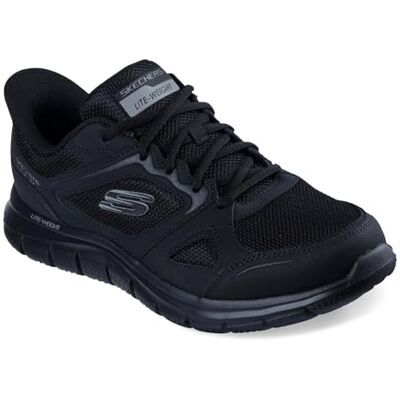 Skechers Sport Track-Ezral Chaussures à Enfiler pour Homme, Noir/Noir, 8 Wide - Publicité Skechers Sport Track-Ezral Chaussures à Enfiler pour Homme, Noir/Noir, 8 Wide - Publicité