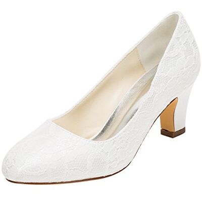 Emily Bridal Chaussures de mariée Femmes Soie comme Satin Stiletto Heel Closed Toe Pompes (EU41, Ivory) - Publicité Emily Bridal Chaussures de mariée Femmes Soie comme Satin Stiletto Heel Closed Toe Pompes (EU41, Ivory) - Publicité