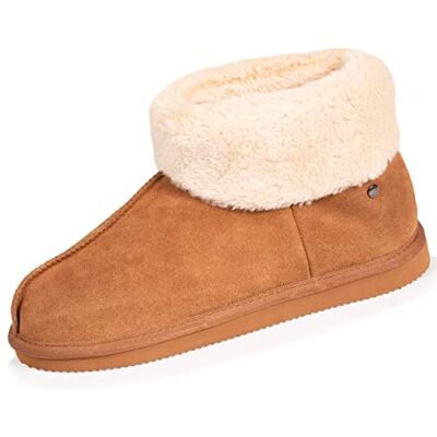 Isotoner Chaussons pantoufles Bottillons femme ultra confortables et très chauds, fourrés fausse fourrure, 38, camel - Publicité Isotoner Chaussons pantoufles Bottillons femme ultra confortables et très chauds, fourrés fausse fourrure, 38, camel - Publicité
