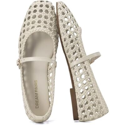 DREAM PAIRS Ballerines Femme Tressees Mary Jane Bout Carre Chaussures Plates Confortables Respirantes Bride Reglable Boucle Ete Mode Ville Travail Quotidien Voyage,Size 41,Beige,SDFA26006W - Publicité DREAM PAIRS Ballerines Femme Tressees Mary Jane Bout Carre Chaussures Plates Confortables Respirantes Bride Reglable Boucle Ete Mode Ville Travail Quotidien Voyage,Size 41,Beige,SDFA26006W - Publicité