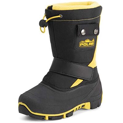 Polar Enfants L'hiver Thermique Chaude L'hiver Fausse Fourrure Semelle En Caoutchouc Imperméable Bottes Noir/Jaune UK2/EU35 YC0696 - Publicité Polar Enfants L'hiver Thermique Chaude L'hiver Fausse Fourrure Semelle En Caoutchouc Imperméable Bottes Noir/Jaune UK2/EU35 YC0696 - Publicité