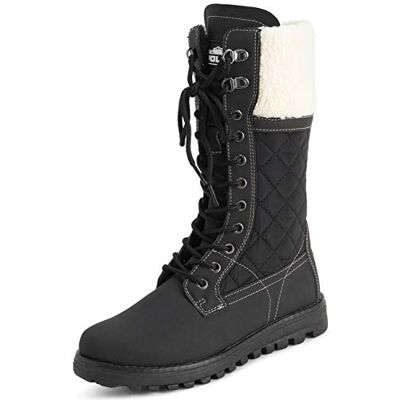 Polarr Femmes Fausse Fourrure Chaude Thermique Imperméable En Marchant Neige L'hiver Semelle En Caoutchouc Bottes Noir/Beige Peau De Mouton UK6/EU39 YC0600 - Publicité Polarr Femmes Fausse Fourrure Chaude Thermique Imperméable En Marchant Neige L'hiver Semelle En Caoutchouc Bottes Noir/Beige Peau De Mouton UK6/EU39 YC0600 - Publicité