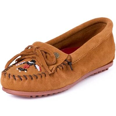 Minnetonka Women s Thunderbird Animikii Hardsole Moccasins for Women with a Classic Leather Moccasin Silhouette, Cushioned Footbed, and Beaded Moccasin Design, Brown, Size 9 - Publicité Minnetonka Women s Thunderbird Animikii Hardsole Moccasins for Women with a Classic Leather Moccasin Silhouette, Cushioned Footbed, and Beaded Moccasin Design, Brown, Size 9 - Publicité