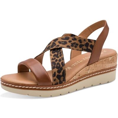 MARCO TOZZI Femme Sandale semelle intérieure Feel Me douce Cuir doublure douce Moderne, marron (COGNAC COMB), 42 EU - Publicité MARCO TOZZI Femme Sandale semelle intérieure Feel Me douce Cuir doublure douce Moderne, marron (COGNAC COMB), 42 EU - Publicité