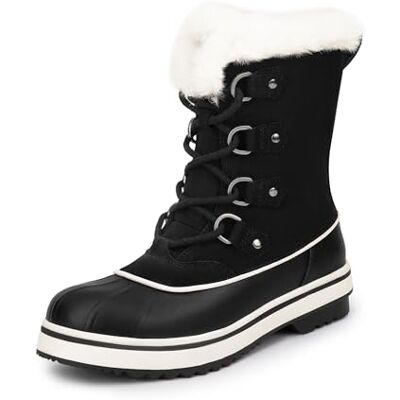 DREAM PAIRS Bottes de Neige pour Femmes Confortable Bottes Hautes de Hiver à Lacet Réglable Bottines Chaude et Durable,Size 36.5,Noir,SDSB2412W - Publicité DREAM PAIRS Bottes de Neige pour Femmes Confortable Bottes Hautes de Hiver à Lacet Réglable Bottines Chaude et Durable,Size 36.5,Noir,SDSB2412W - Publicité