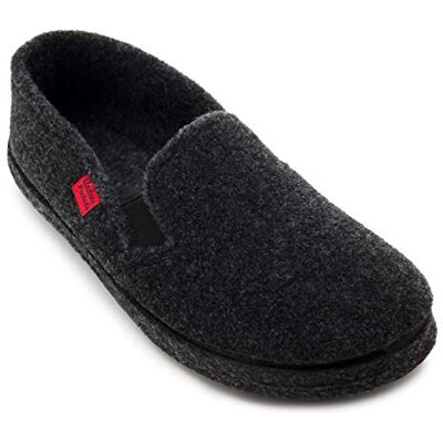 Andrés Machado Chaussons pour homme et femme pour l´hiver Slippers AM002 – feutre et doublure en laine Chaussons fermés à l´arrière – Semelle de marche en caoutchouc Noir, EU 34 - Publicité Andrés Machado Chaussons pour homme et femme pour l´hiver Slippers AM002 – feutre et doublure en laine Chaussons fermés à l´arrière – Semelle de marche en caoutchouc Noir, EU 34 - Publicité
