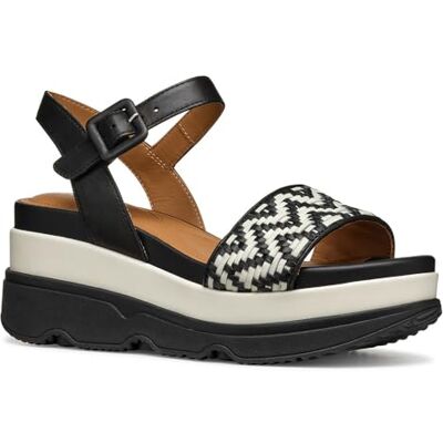 Geox D GARDENIA A, Sandale compensée femme, Black/Papyrus, - Publicité Geox D GARDENIA A, Sandale compensée femme, Black/Papyrus, - Publicité