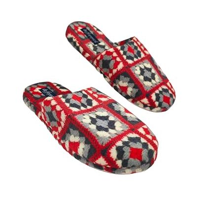 de fonseca Folk Chaussons artistiques pour femme, chaussons en coton, chaussons confortables et lavables pour la maison, rouge, 38/39 EU - Publicité de fonseca Folk Chaussons artistiques pour femme, chaussons en coton, chaussons confortables et lavables pour la maison, rouge, 38/39 EU - Publicité
