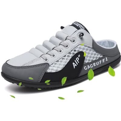 MAOAEAD Pantoufles de sport d'été à enfiler pour homme, chaussures décontractées à dos ouvert, baskets dos nu, chaussures en maille respirante, Blanc/gris., 47 EU - Publicité MAOAEAD Pantoufles de sport d'été à enfiler pour homme, chaussures décontractées à dos ouvert, baskets dos nu, chaussures en maille respirante, Blanc/gris., 47 EU - Publicité