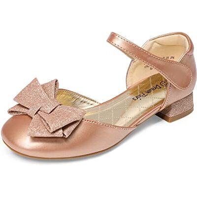 DREAM PAIRS Kids Ballerines Filles à Talon Bloc Confortables Chaussures de Princesse Surmontées d’Un Nœud Scintillant,Size 38.5,Or Rose,SDFL2314K - Publicité DREAM PAIRS Kids Ballerines Filles à Talon Bloc Confortables Chaussures de Princesse Surmontées d’Un Nœud Scintillant,Size 38.5,Or Rose,SDFL2314K - Publicité