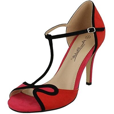 Anne Michelle Sandales à barre en T pour femme, Rouge fuchsia, 39 EU - Publicité Anne Michelle Sandales à barre en T pour femme, Rouge fuchsia, 39 EU - Publicité