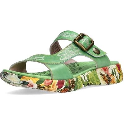LAURA VITA Mules en Cuir pour Femmes SANAO 51, Pointure:40 EU, La Couleur:Vert - Publicité LAURA VITA Mules en Cuir pour Femmes SANAO 51, Pointure:40 EU, La Couleur:Vert - Publicité