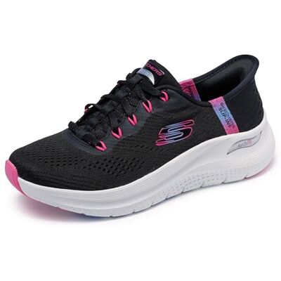 Skechers Arch Fit 2.0 Easy Chic Baskets à Enfiler Mains Libres pour Femme, BKHP = Noir/Rose Vif, 38 EU - Publicité Skechers Arch Fit 2.0 Easy Chic Baskets à Enfiler Mains Libres pour Femme, BKHP = Noir/Rose Vif, 38 EU - Publicité