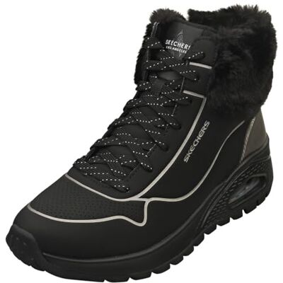 Skechers Bottines Uno Rugged Fall Shimmer pour femme, Cuir synthétique Durabuck métallique noir, 38.5 EU - Publicité Skechers Bottines Uno Rugged Fall Shimmer pour femme, Cuir synthétique Durabuck métallique noir, 38.5 EU - Publicité