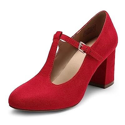 DREAM PAIRS Escarpins Femme Mary Jane Polyvalents et Elégants Chaussure à Talon avec la Bride en T,Size 36,Rouge,DPU211 - Publicité DREAM PAIRS Escarpins Femme Mary Jane Polyvalents et Elégants Chaussure à Talon avec la Bride en T,Size 36,Rouge,DPU211 - Publicité