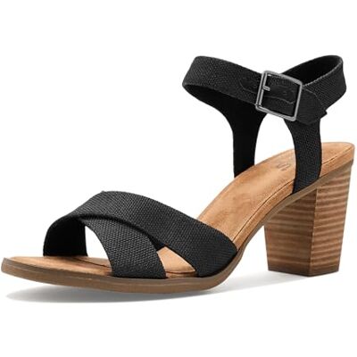TOMS Femme Majorca Cutout Sandale à Talon, Noir mélangé tissé, 37 EU - Publicité TOMS Femme Majorca Cutout Sandale à Talon, Noir mélangé tissé, 37 EU - Publicité