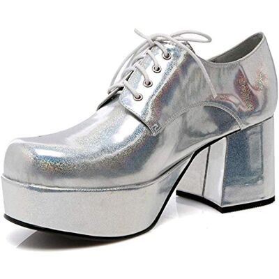 Ellie Shoes Chaussures à Plate-Forme Jazz-02 Funtasma par Pleaser Oxford pour Homme Argent Hologramme argenté m - Publicité Ellie Shoes Chaussures à Plate-Forme Jazz-02 Funtasma par Pleaser Oxford pour Homme Argent Hologramme argenté m - Publicité
