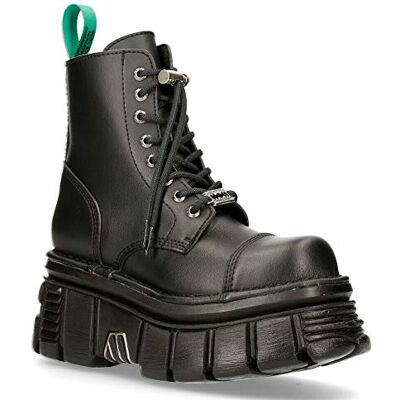 New Rock M-NEWMILI083-VS2 Bottes de Combat Métallisées Unisexes en Cuir Végétalien Noir Militaire Goth Punk Plate-forme Chaussures6 - Publicité New Rock M-NEWMILI083-VS2 Bottes de Combat Métallisées Unisexes en Cuir Végétalien Noir Militaire Goth Punk Plate-forme Chaussures6 - Publicité