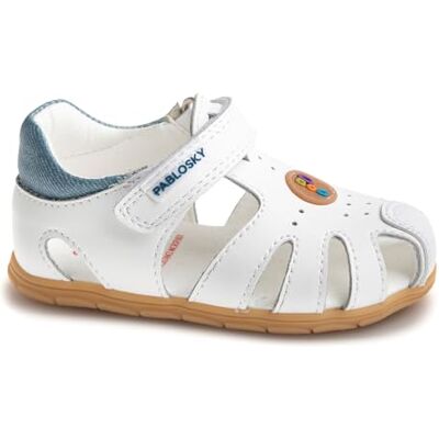 Pablosky Zig Sandales, Blanc, 27 EU Large - Publicité Pablosky Zig Sandales, Blanc, 27 EU Large - Publicité