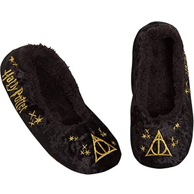 Harry Potter Pantoufles pour femmes et filles Les Reliques de la Mort à enfiler, Noir , 36 EU - Publicité Harry Potter Pantoufles pour femmes et filles Les Reliques de la Mort à enfiler, Noir , 36 EU - Publicité