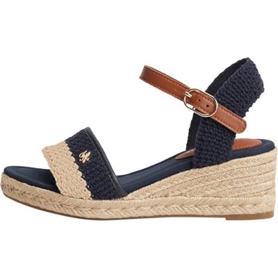 Tommy Hilfiger Femmes Th Mid Espad Wedge Crochet Sandales à Talons, Bleu, 36 - Publicité Tommy Hilfiger Femmes Th Mid Espad Wedge Crochet Sandales à Talons, Bleu, 36 - Publicité