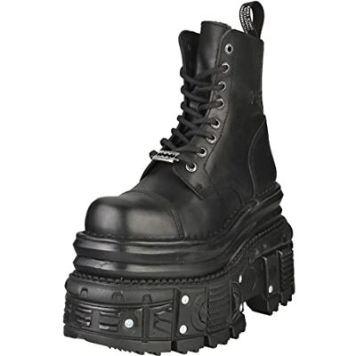 New Rock Bottes MILI083CCT-C4 Unisexe Cuir Noir Métallique Plateforme Militaire 5 - Publicité New Rock Bottes MILI083CCT-C4 Unisexe Cuir Noir Métallique Plateforme Militaire 5 - Publicité