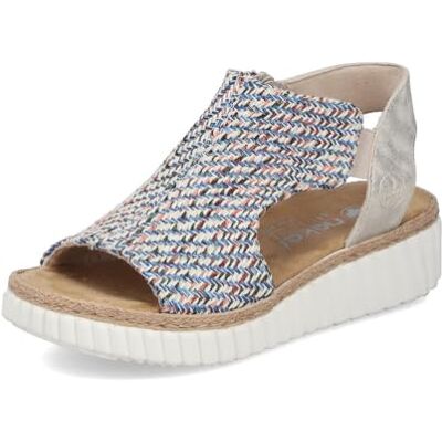 Rieker Sandales compensées pour femme 69284, Multi 90, 39 EU Weit - Publicité Rieker Sandales compensées pour femme 69284, Multi 90, 39 EU Weit - Publicité