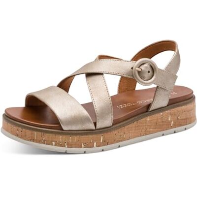 MARCO TOZZI Sandale femme semelle intérieure Feel Me souple Vegan doublure douce Tendance, métallique (PLATINUM), 38 EU - Publicité MARCO TOZZI Sandale femme semelle intérieure Feel Me souple Vegan doublure douce Tendance, métallique (PLATINUM), 38 EU - Publicité