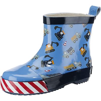Playshoes Unisex Kinder Gummistiefel Halbschaft Baustelle, bleu, 24 EU - Publicité Playshoes Unisex Kinder Gummistiefel Halbschaft Baustelle, bleu, 24 EU - Publicité